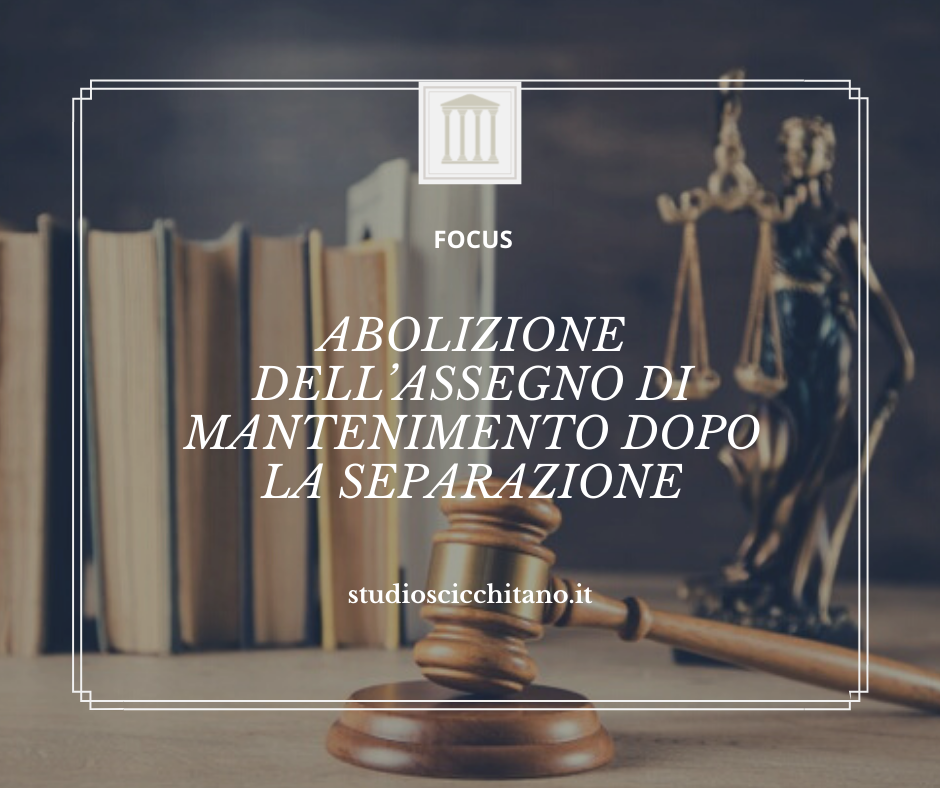 abolizione assegno mantenimento dopo separazione